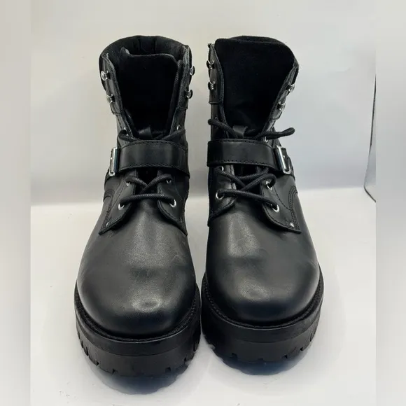 Allsaints Paulina Boot Women’s Size 8 Black Moto Combat Ankle Boot