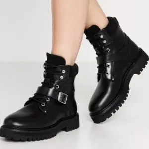 Allsaints Paulina Boot Women’s Size 8 Black Moto Combat Ankle Boot