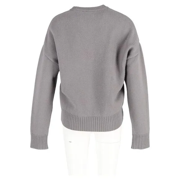 Ami ADC Intarsia Sweater in Grey Wool