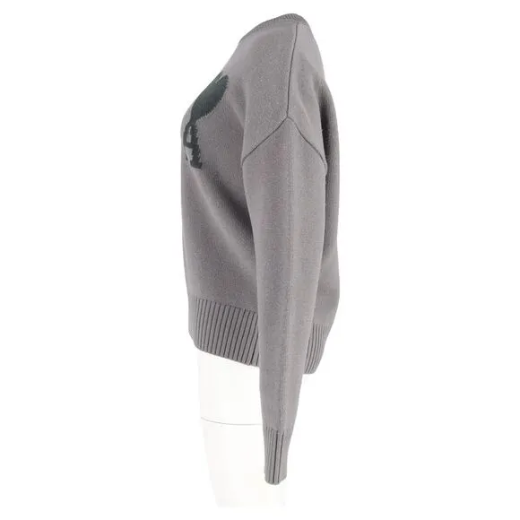 Ami ADC Intarsia Sweater in Grey Wool