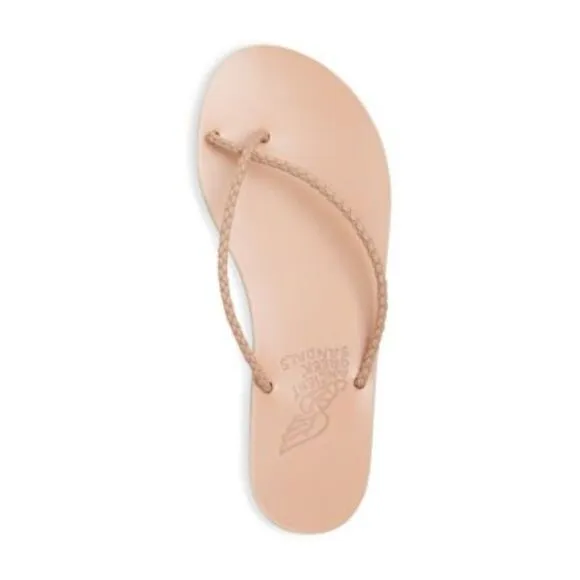 ANCIENT GREEK SANDALS Womens Beige Straps Adrahti Slip On Sandals Shoes 37