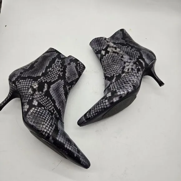 Anine Bing Ava Boots Python Snake Pointed Toe Kitten Heel sz EU 38 US 7.5 bootie