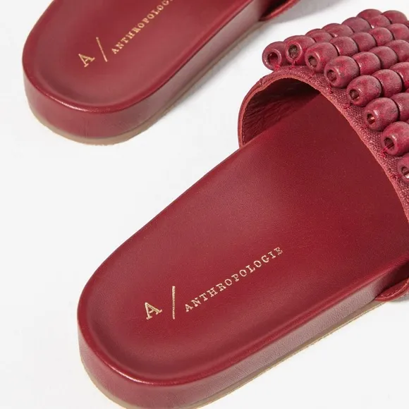 ANTHROPOLOGIE Beaded Slide Sandals
