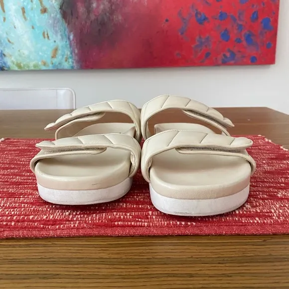 Anthropologie Bibi Lou Cortona Puff-Strap Slide Sandals Sz 9-9.5