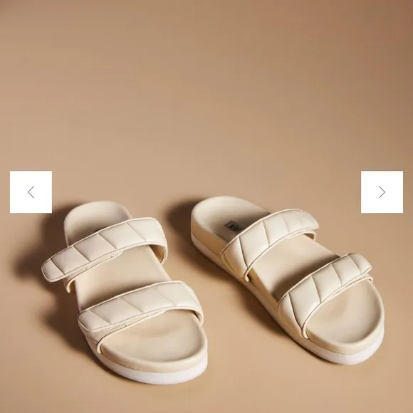 Anthropologie Bibi Lou Cortona Puff-Strap Slide Sandals Sz 9-9.5
