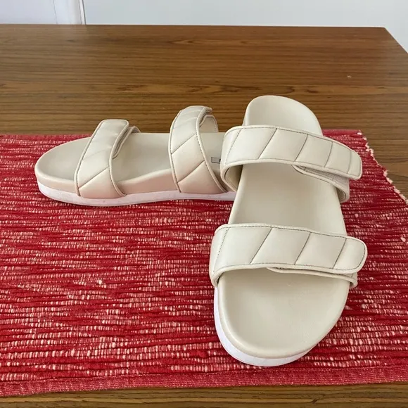 Anthropologie Bibi Lou Cortona Puff-Strap Slide Sandals Sz 9-9.5