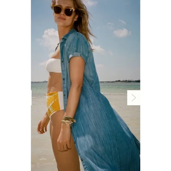 Anthropologie cloth &amp; stone chambray midi nwot