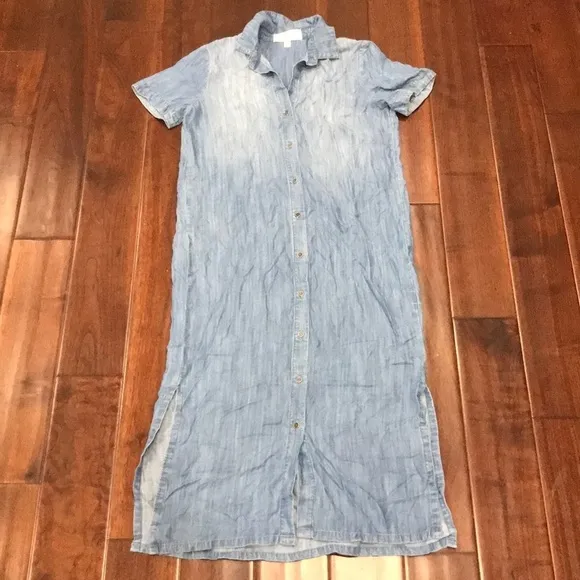 Anthropologie cloth &amp; stone chambray midi nwot