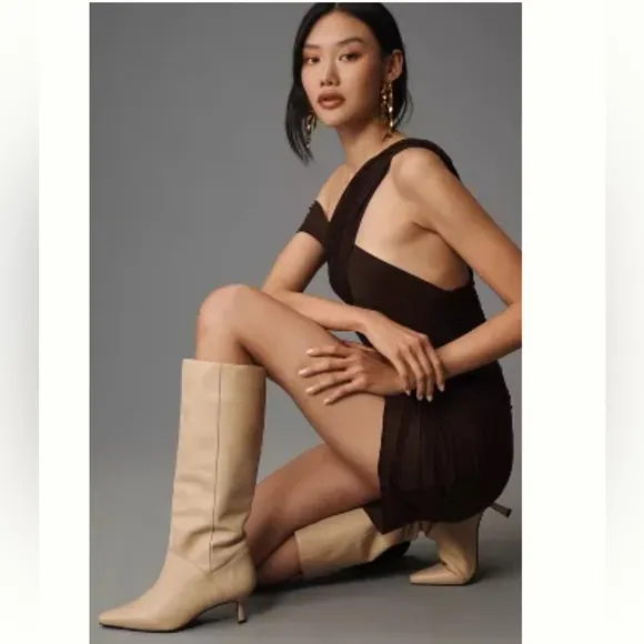 Anthropologie Knee High Pointed Toe Boots