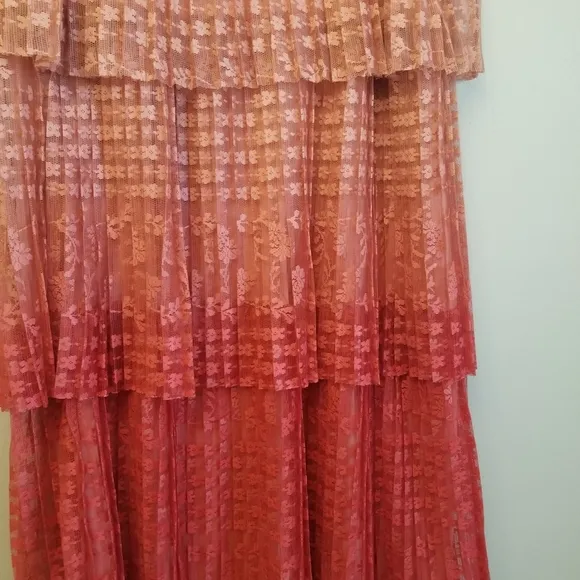 Anthropologie Maeve Brighton Tiered Ombre Lace Skirt 4