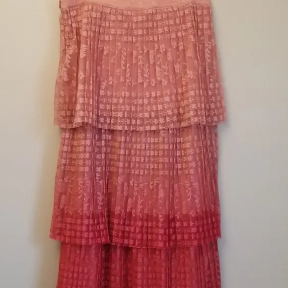 Anthropologie Maeve Brighton Tiered Ombre Lace Skirt 4