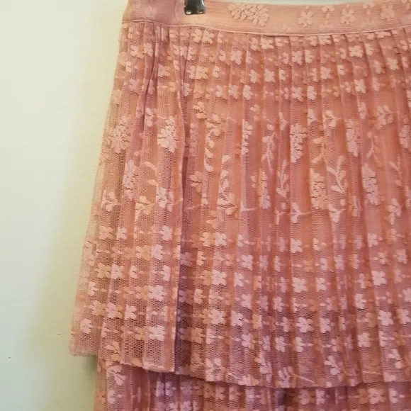 Anthropologie Maeve Brighton Tiered Ombre Lace Skirt 4