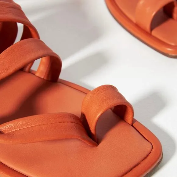 Anthropologie Strappy Puff Gladiator‎ Sandals Orange Size 37/38 GUC
