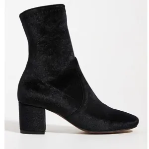 Anthropologie Silent D Velvet Careful Ankle Boot Black EU 38 US 8 New