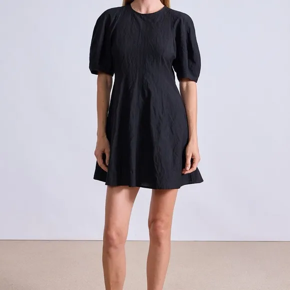 Apiece Apart Mini Black Puff Sleeve Dress