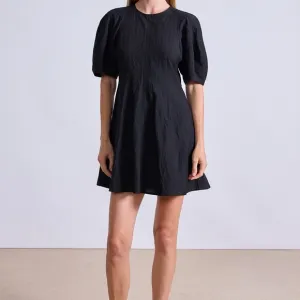 Apiece Apart Mini Black Puff Sleeve Dress