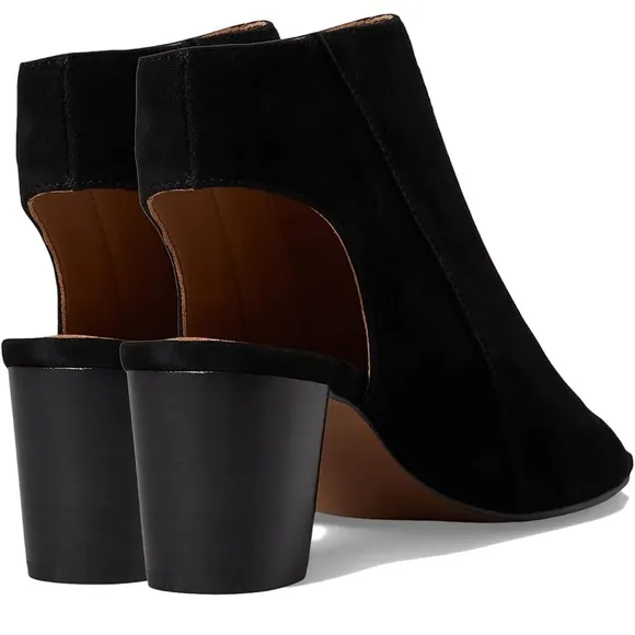 Approx 2.5” Chunky Heel Open Toe Booties Sandals Side Zipper Booties Cut Out