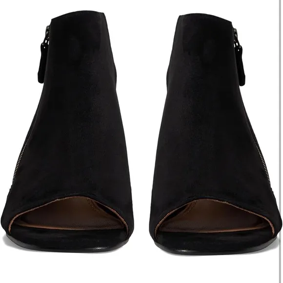 Approx 2.5” Chunky Heel Open Toe Booties Sandals Side Zipper Booties Cut Out
