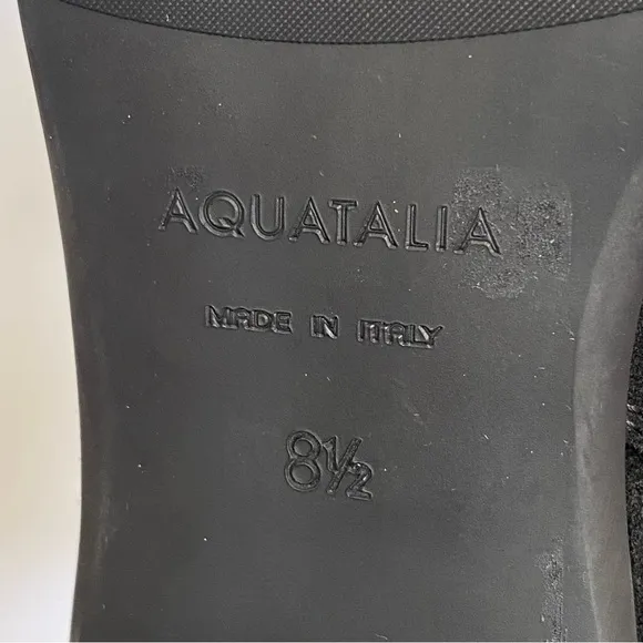 AQUATALIA FOSCA BLACK SUEDE POINTED TOE SHORT CHUNKY HEEL ANKLE BOOTS