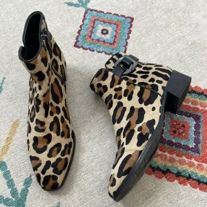 Aquatalia Leopard Weatherproof ankle boots