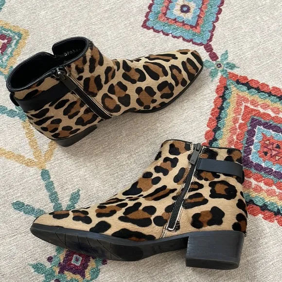 Aquatalia Leopard Weatherproof ankle boots