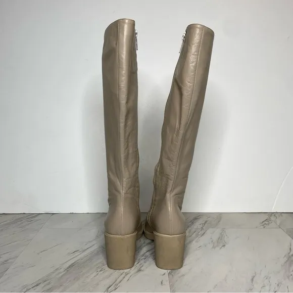 Aquatalia Pointed Toe Leather Tall Boot 7 1/2
