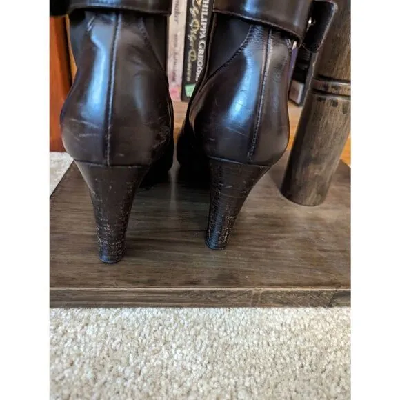 Aquatalia vera gomma Italian made leather ankle boots euc sz 8.5