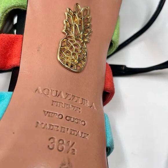 AQUAZZURA Amazon Lace-Up Leather Sandals IT 38-1/2