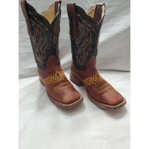 Arango Men's Square Toe Western Leather Boot Size 7.5 Rodeo Classic Embroidered