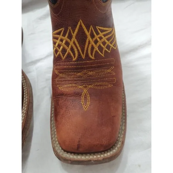 Arango Men's Square Toe Western Leather Boot Size 7.5 Rodeo Classic Embroidered