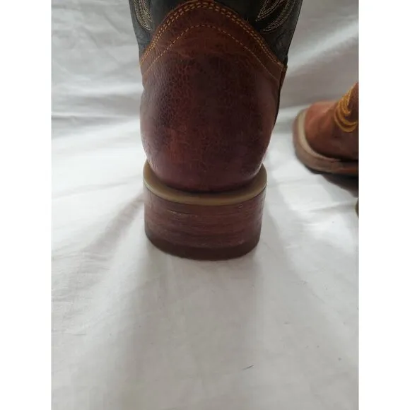 Arango Men's Square Toe Western Leather Boot Size 7.5 Rodeo Classic Embroidered