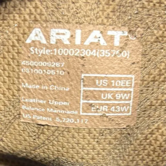 Ariat 35750 Sierra Classic Brown Leather Western Boots Men’s 10 EE