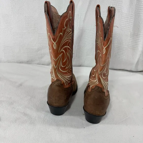 Ariat Heritage Western Boots 7 B Cocoa Rose Snip Toe Embroidered Cowgirl