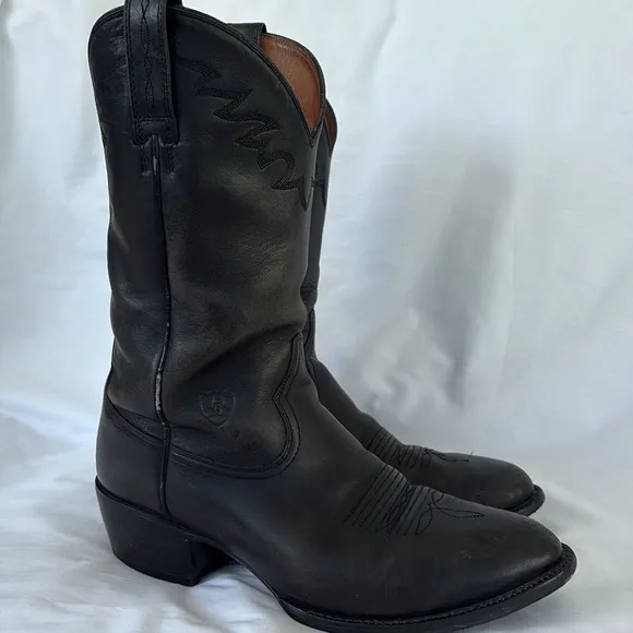 Ariat Sedona Black Leather Western Cowboy Heeled Boots Men’s 10 EE