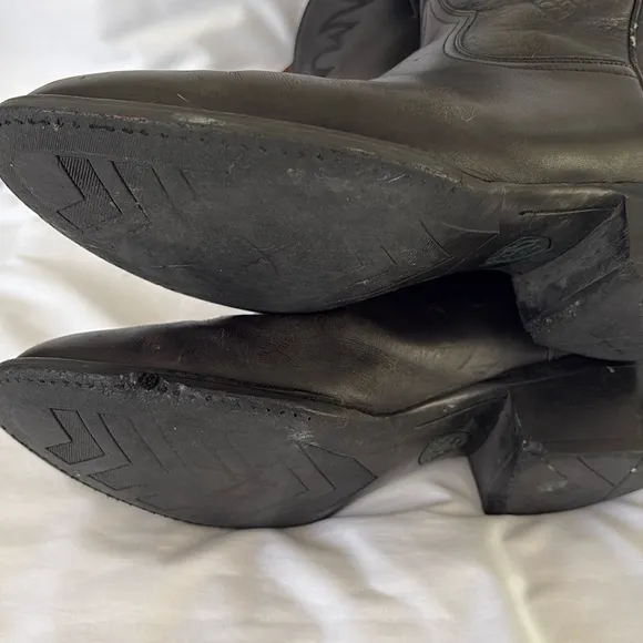 Ariat Sedona Black Leather Western Cowboy Heeled Boots Men’s 10 EE