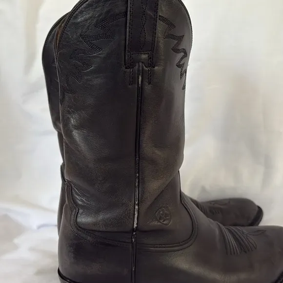 Ariat Sedona Black Leather Western Cowboy Heeled Boots Men’s 10 EE