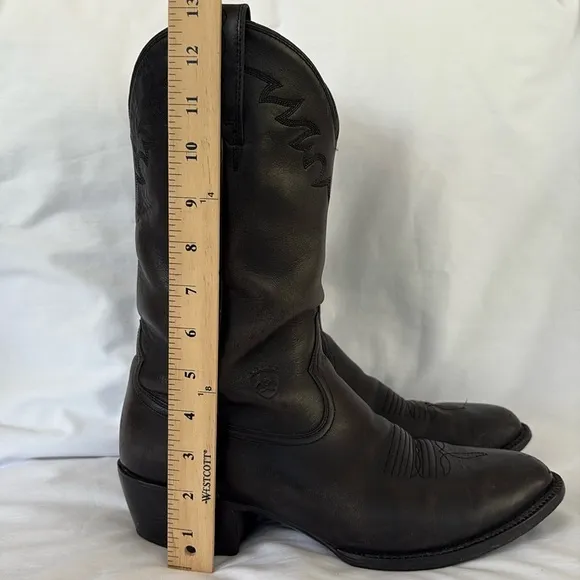 Ariat Sedona Black Leather Western Cowboy Heeled Boots Men’s 10 EE