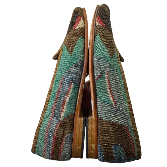 Artemis Design Co Anthropologie Turkish Kilim Carpet Loafers Flats