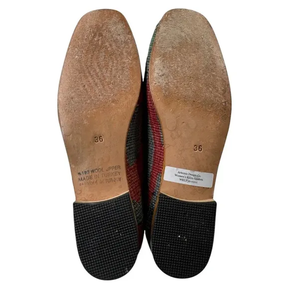Artemis Design Co Anthropologie Turkish Kilim Carpet Loafers Flats