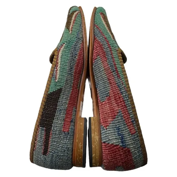 Artemis Design Co Anthropologie Turkish Kilim Carpet Loafers Flats