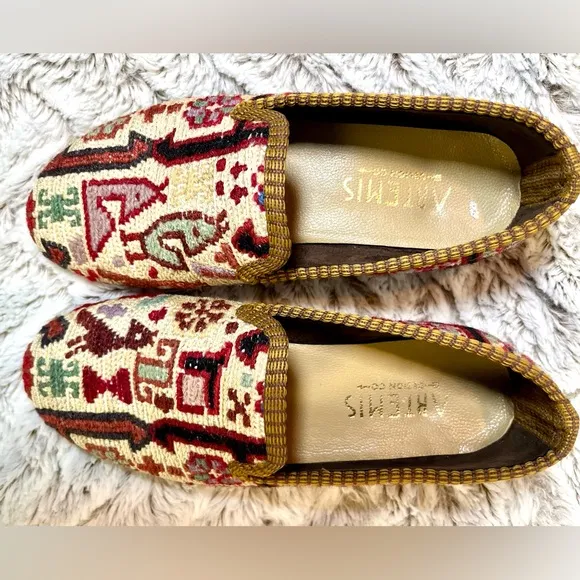 Artemis Design Co. Handmade one of a kind Anthropologie Bohemian Loafers Size 5