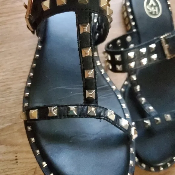 ASH Black Studded Woman Sandals Size 38 (7.5)