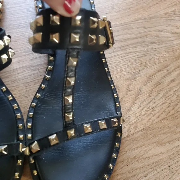 ASH Black Studded Woman Sandals Size 38 (7.5)