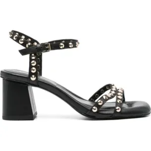 Ash Jodi 70mm sandals 37 Black Leather Studded Block Heel