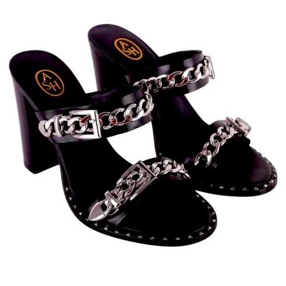 Ash LORIS NAPPA BLACK sandals - EUC