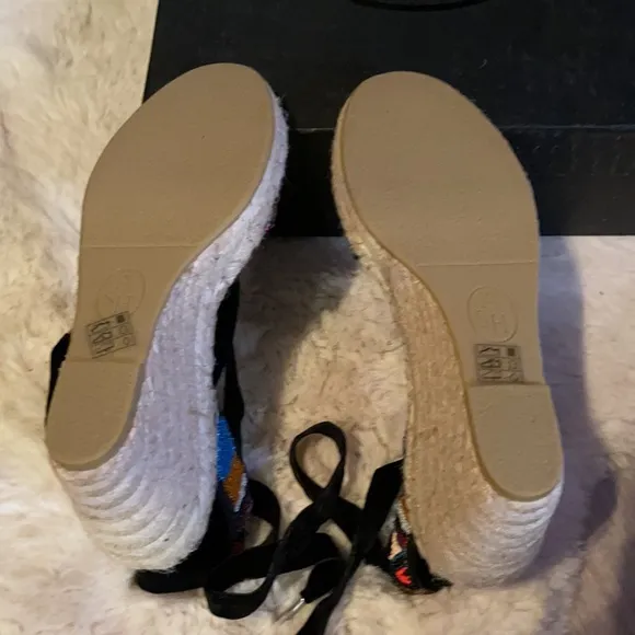 Ash Paola Beaded Wedge Espadrille Size 6 Medium