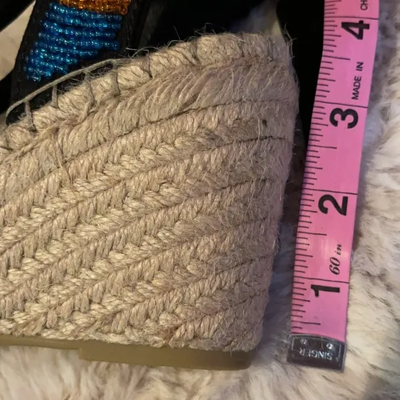 Ash Paola Beaded Wedge Espadrille Size 6 Medium