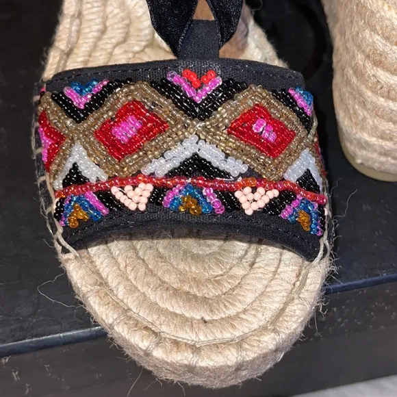 Ash Paola Beaded Wedge Espadrille Size 6 Medium