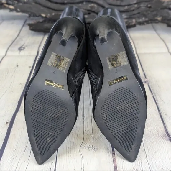 Azalea Wang Black Bondage Peep Toe Stiletto Boots