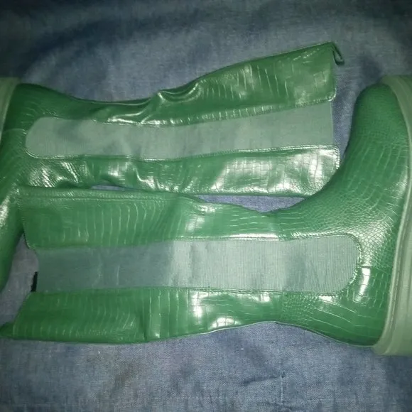 AZALEA WANG Knee High&quot;THE RIDING CROC &quot; Vegan Leather Boots (BRAND NEW!!!!!!!!!!